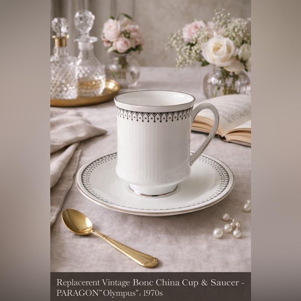 Vintage Paragon βOlympusβ Bone China Cup & Saucer | 1970s